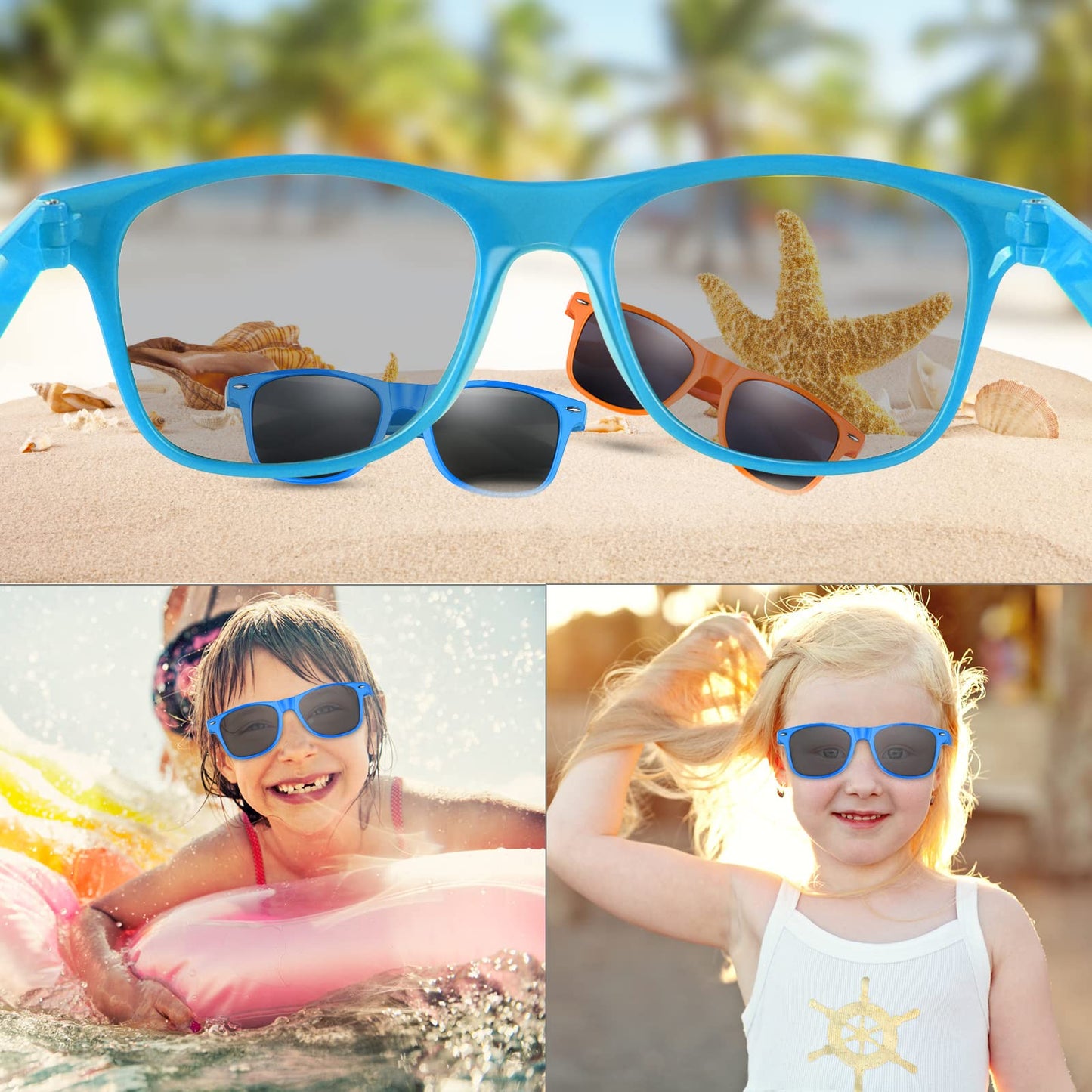 Fepito 30 Pieces Bulk Party Sunglasses For Birthday Party Supplies Treat Bag Fillers For Beach Pool Party Toys, Blue