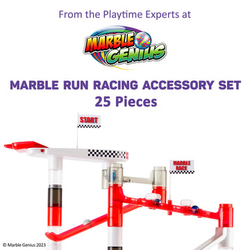 Marble Genius Marble Racing Booster Set - 10 Pieces Total (Marbles Not Included), Construction Building Blocks Toys For Ages 3 And Above, With Instruction App Access, Add-On Set