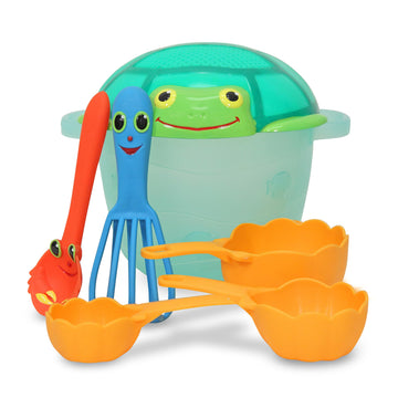 Melissa & Doug Sunny Patch Seaside Sidekicks Sand Baking Set, Outdoor Play Toy for Kids 3+, Plastic, White, Model 6432
