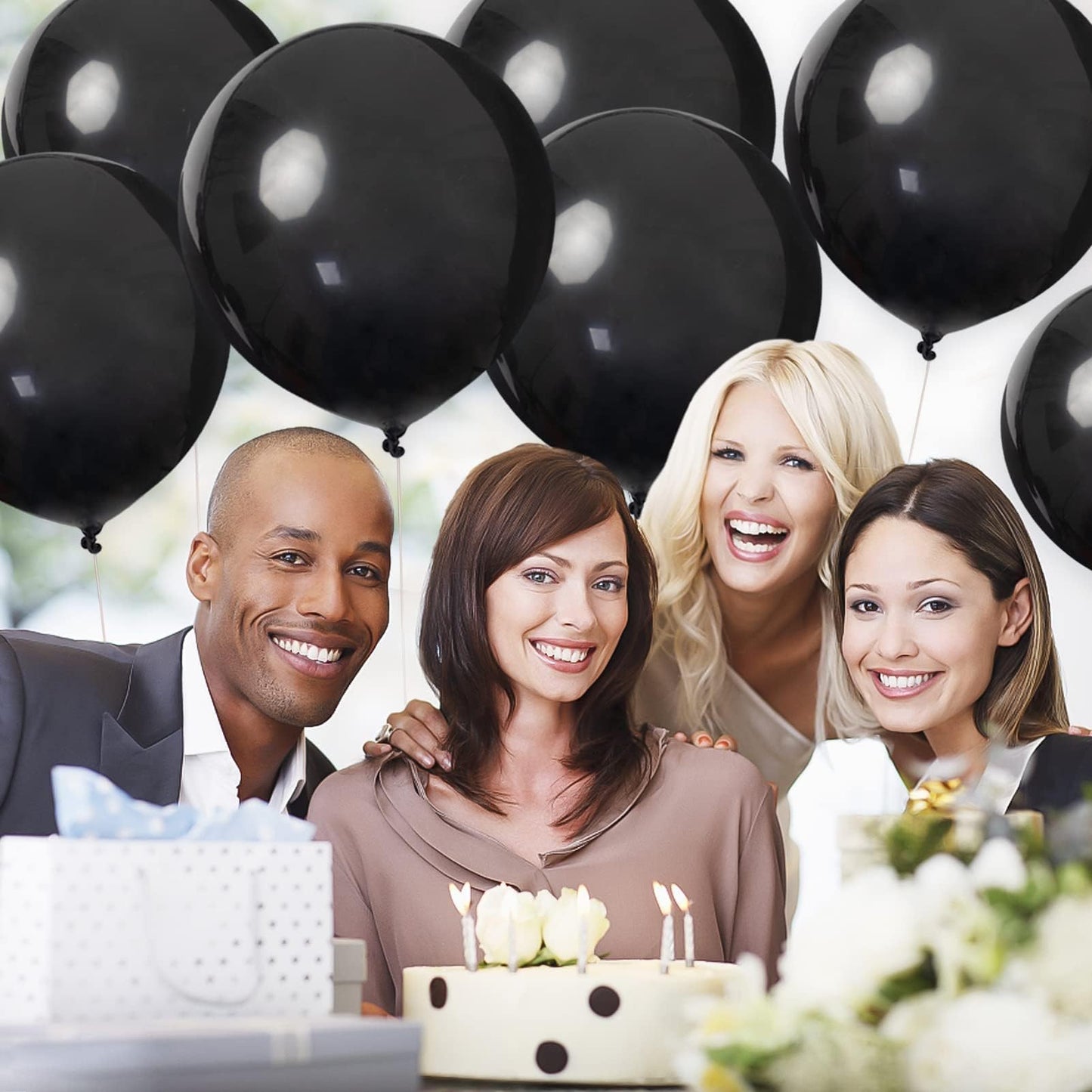 Guasslee 24Pcs Black Balloons Clearance 18 Inch Big Black Latex Balloons Large Black Balloons For Birthday Wedding Halloween Party New Year'S Day Decorations Supplies