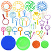 Bubble Wands Set, 28 Pcs Large Bubble Wand With Tray, Great For Kids Summer Outdoor Bubble Party Favors
