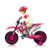 TOBBI 12V Electric Motorcycle for Kids, Large Rose Pink Dirt Bike with Training Wheels, Ideal Gift for Boys & Girls Aged 3+