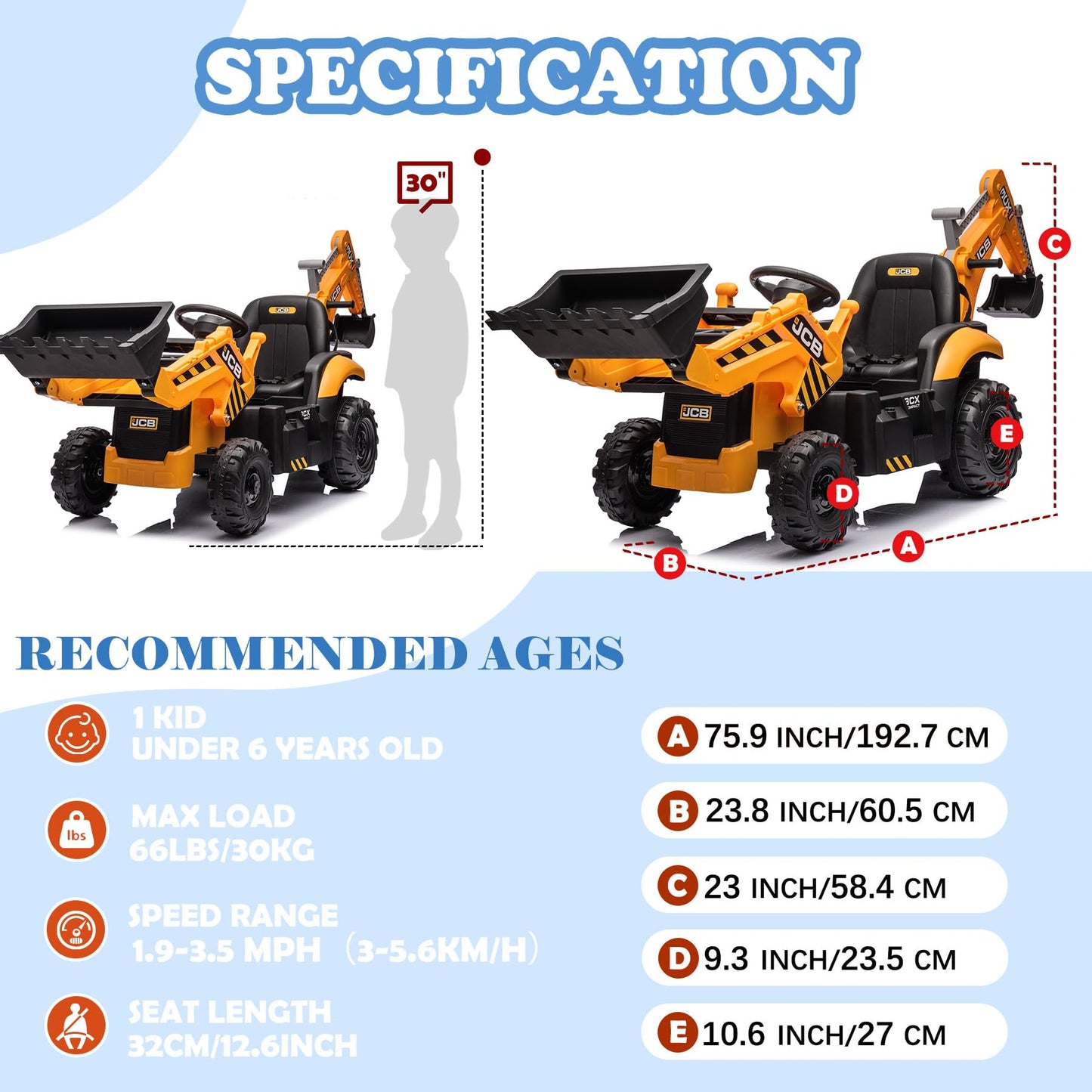 NEECHIPRO 24V Yellow Ride On Excavator for Kids 3-8 - Construction Electric Vehicle with Remote Control, Adjustable Speeds, Digging Arm