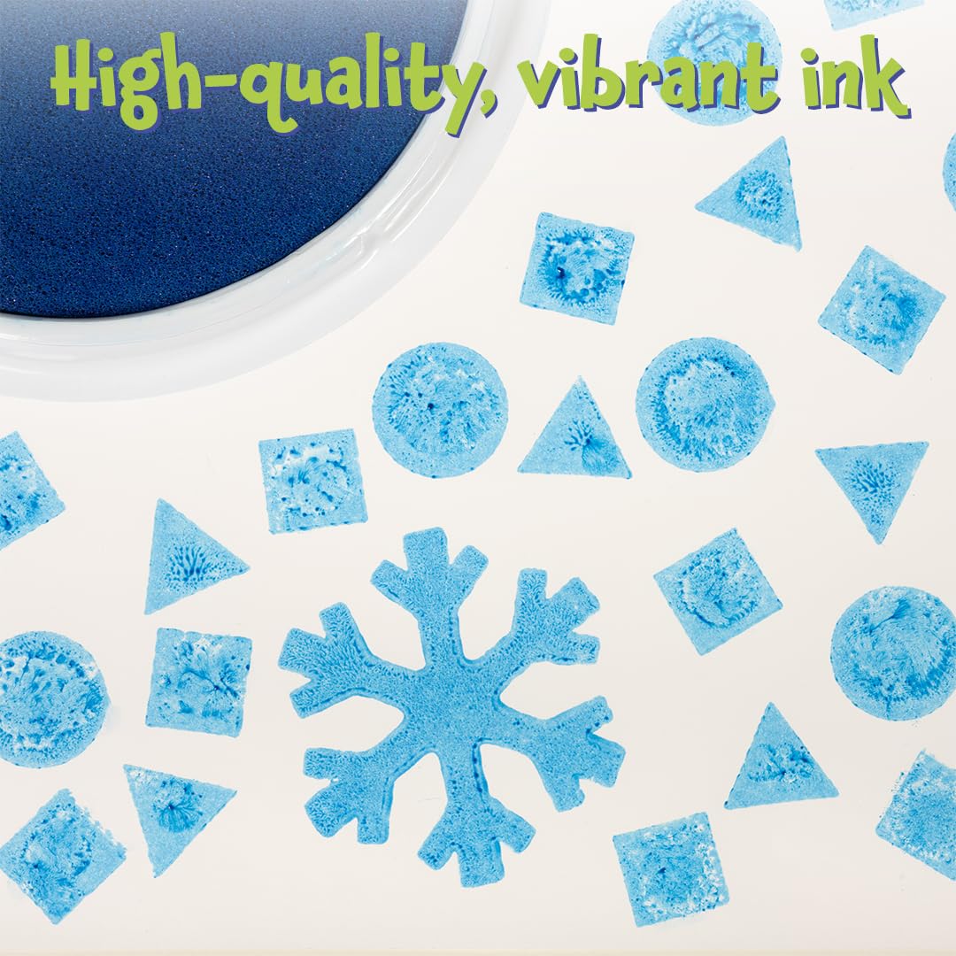 READY 2 LEARN Jumbo Circular Washable Stamp Pad - Blue - 5.75 dia. - Non-Toxic - Fade Resistant - Ideal Size for Handprints and