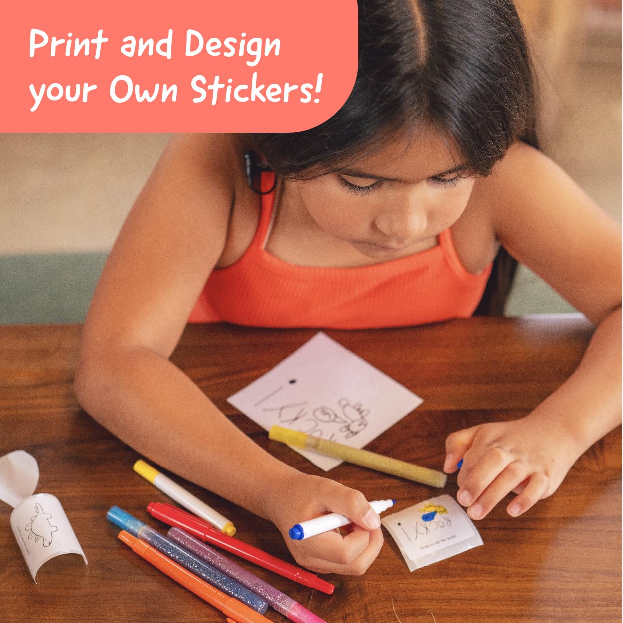 Ceaco Hello Blink Sticker Maker Refill Pack - 80 Glitter Stickers, 2x2 inches, Paper, Ages 8+