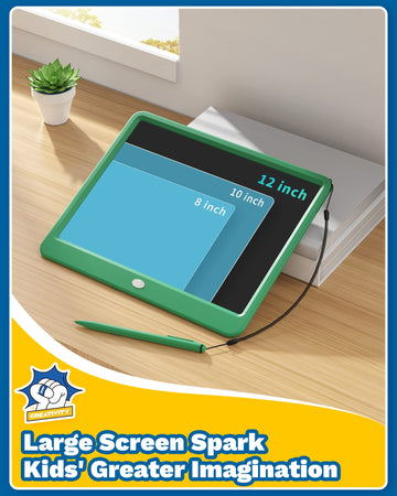 Tekfun Lcd Writing Tablet For Kids, 12Inch Large Doodle Board Erasable Drawing Board, Zero Mess Coloring Travel Car Trip Toys Fo