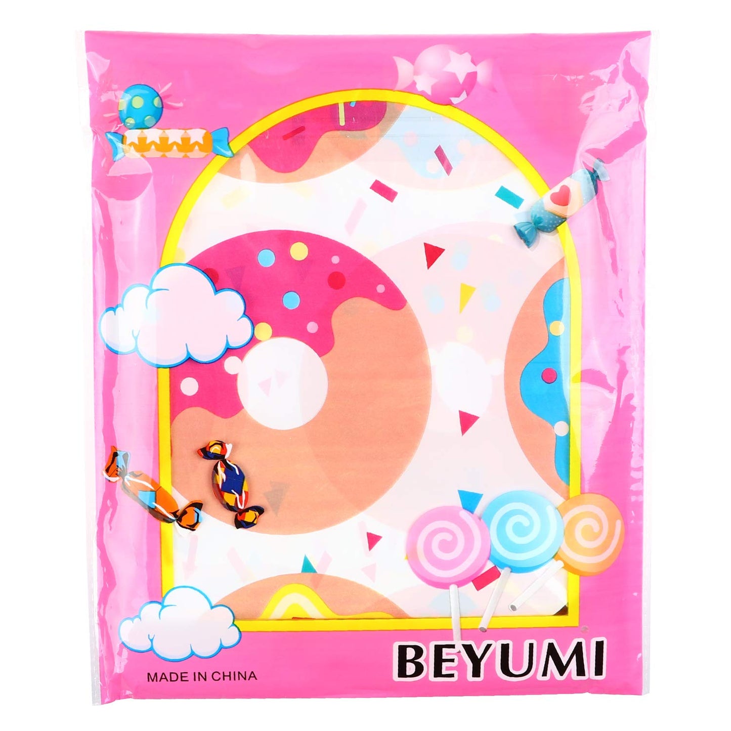 Beyumi 4Pack Donut Party Tablecloth, Rectangular Table Cover For Dining Room Kitchen Decor, Disposable Plastic Picnic Tablecover For Kids Birthday, Donut Theme Party Decoration Supplies, 42.5’’ X 71’’