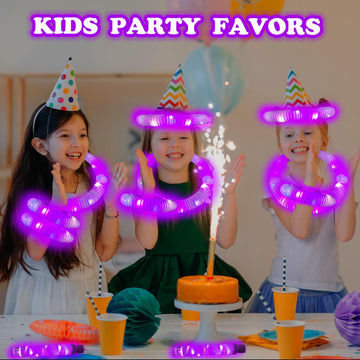 Kannove Glow Party Favors Supplies For Kids, 12 Pcs Purple Light Up Glow Sticks Necklaces Bracelets Accessories For Toddlers, Gl