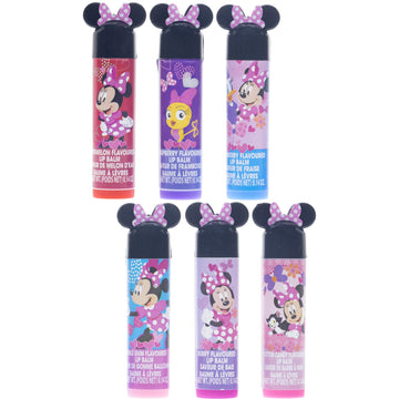 Townley Girl Minnie Mouse Ears Lip Balm - 6 Count - Fun Disney-Inspired Flavor