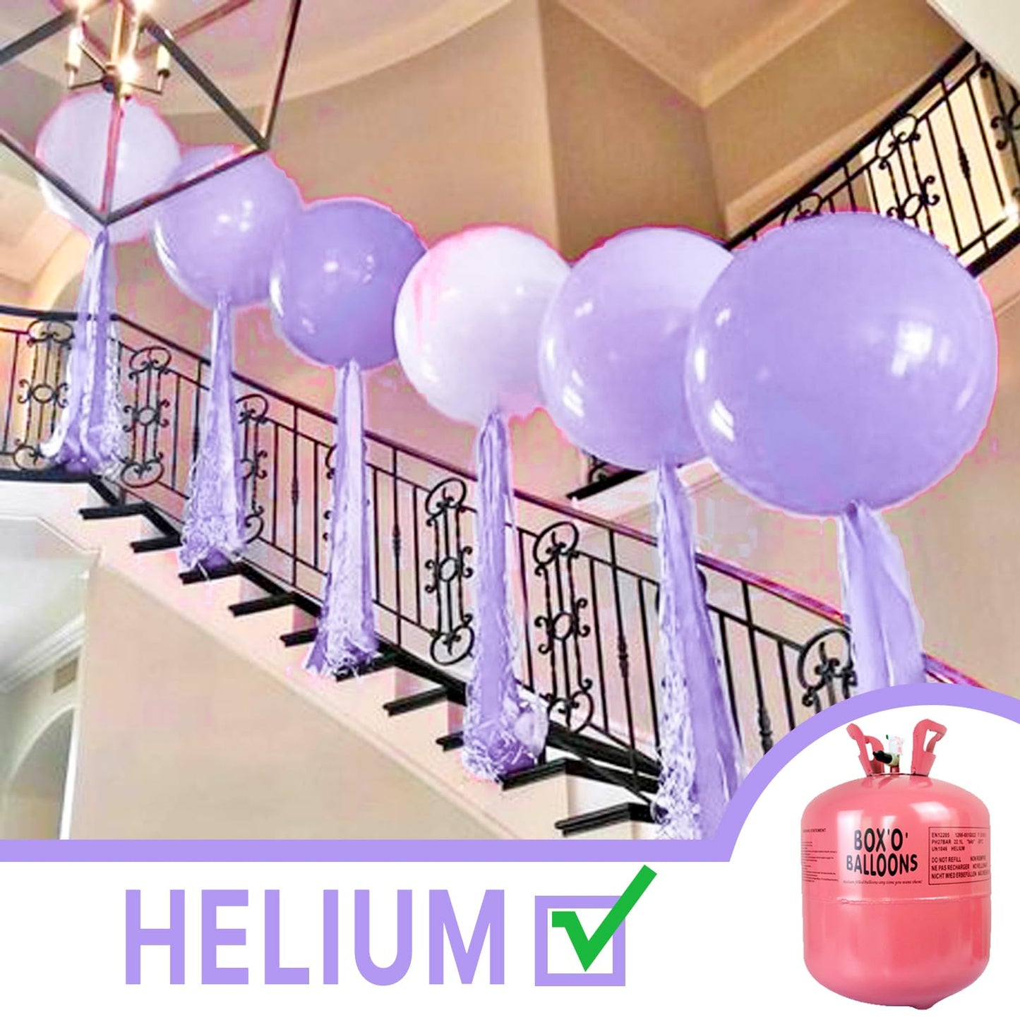 Partywoo Purple Large Balloons, 4 Pcs 36 Inch Balloons, Pastel Purple Big Balloons, Pale Purple Giant Balloons, Jumbo Balloons For Birthday Party Decorations, Baby Shower Decorations, Purple-Q10