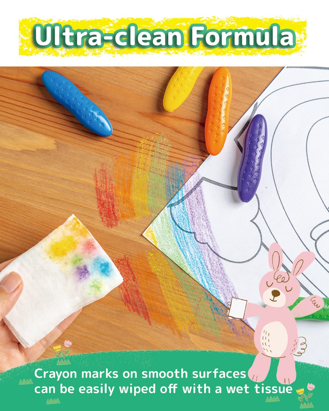 Posucess Peanut Crayons For Kids, 24 Colors Washable Toddler Crayons, Non-Toxic Baby Crayons For Ages 2-4, 1-3, 4-8, Coloring Ar