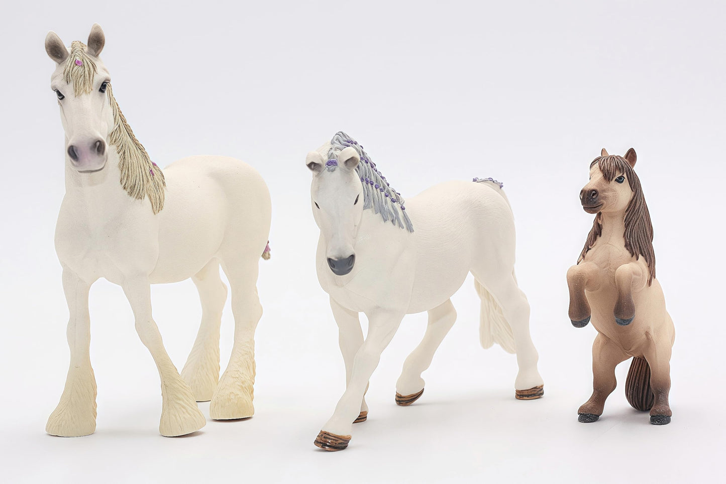 Gemini&Genius Horses Figurine Toy, Farm Premium Horse Animal Playset, Mare And Stallion With Horse Baby Family Action Figures Pa
