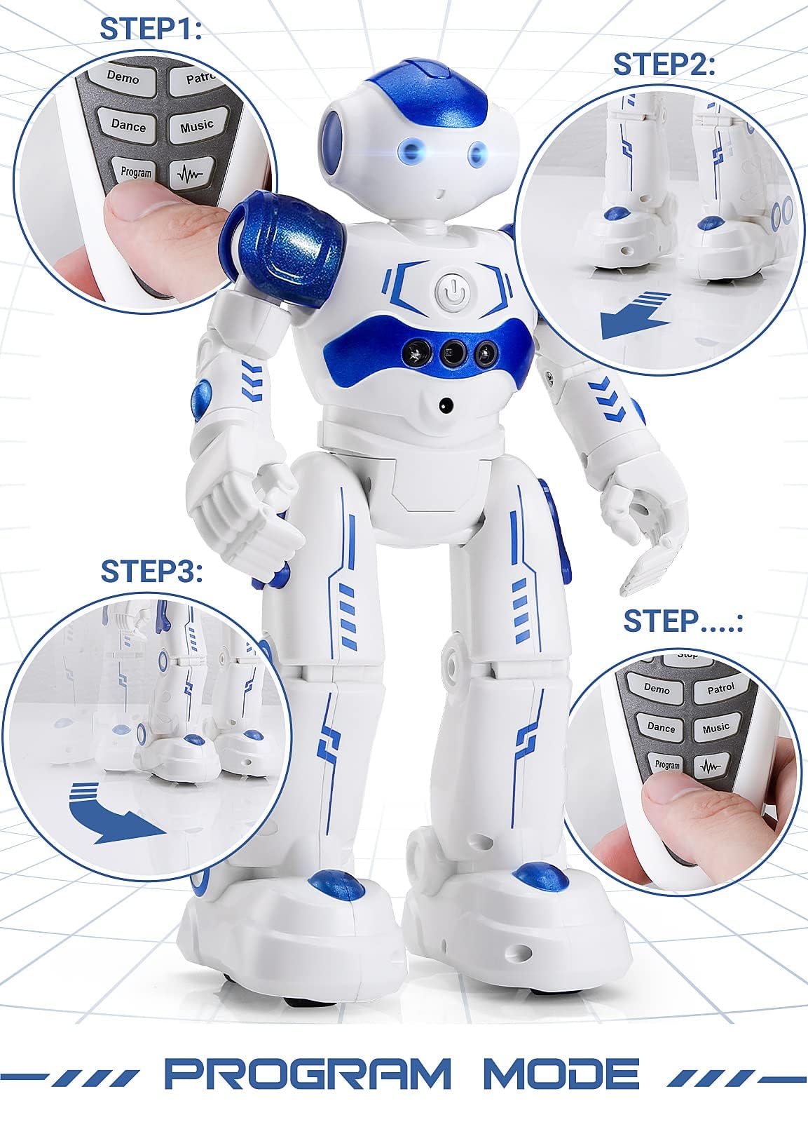 KingsDragon RC Robot Toys for Kids, Gesture & Sensing Programmable Remote Control Smart Robot for Age 3 4 5 6 7 8 Year Old Boys