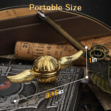 Golden Magic Sphere Orb Fidget Spinner Metal Fidget Toy for Kid mature-themed Finger Hand Spinner Fingertip Gyro Birthday Gift Cake Topper Decor Desk Sensory Stress Relief Toy Party Favor Small Gadget