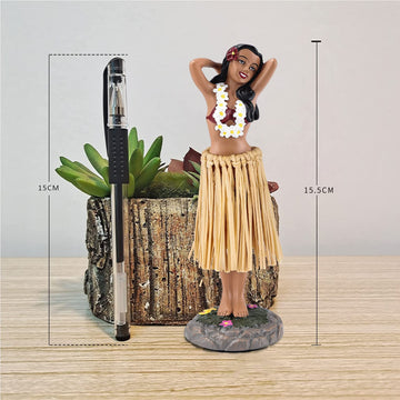 Bcsmyer Hawaii Hula Girl Dashboard Bobbleheads For Driver Dashboard Decorations Medium Size 6.3' High Dashboard Hula Girl