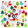 50 Pcs Christmas Mochi Squishy Toy Party Favors,Mini Squishies Cute Squeeze Toy Stress Reliever Anxiety Packs For Kid