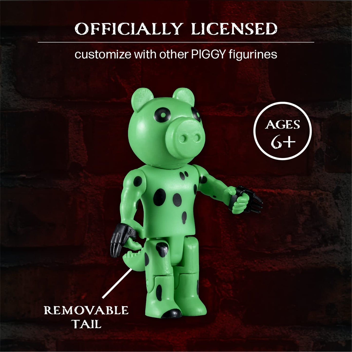 Piggy Action Figure - Dinopiggy Articulated Buildable Action Figure Toy, Series 1 Collectible