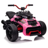 POSTACK Kids ATV Electric Ride-On Motorcycle, 24V, Pink, Rechargeable Battery, EVA Tires, 3 Wheeler Toy for Kids