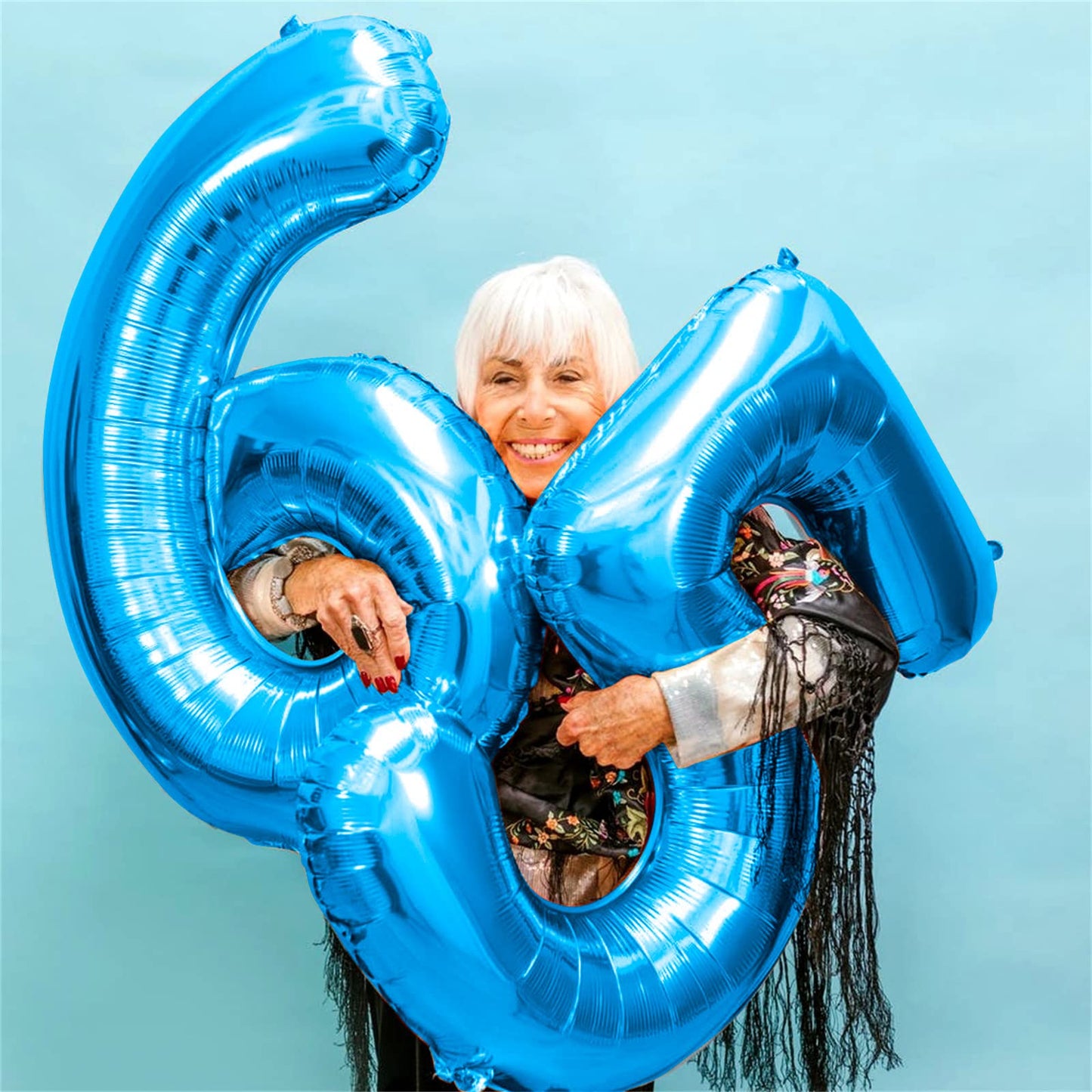 13Th Birthday Balloons For Boys, 40 Inch Blue Foil Number 10 Balloons With Confetti Latex Helium Balloons, Blue Birthday Party B