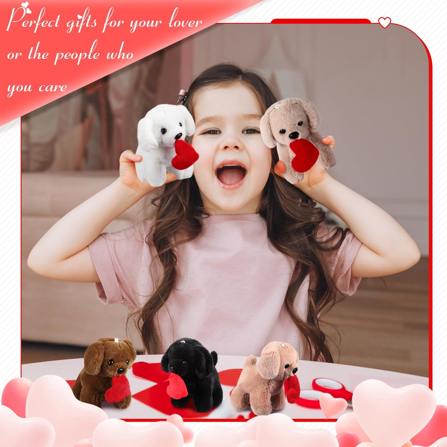 Syhood 20 Pcs Mini Labrador Plush Dogs 4.72 Inches Puppy Dog With Filled Heart And Keychain Cute Stuffed Animal Soft Toy Party F