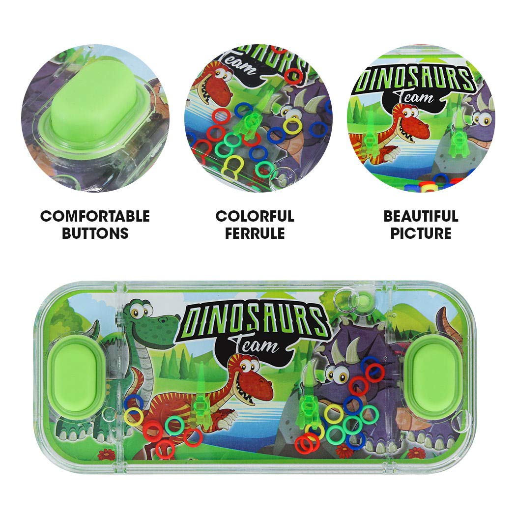 Sevenq Handheld Water Games, 4 Packs Dinosaur Theme Water Toss Ring Game Aqua Toy Water Ring Game For Kids Stocking Stuffers