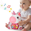 iPlay, iLearn Baby Unicorn Musical Toy - Soft Plush Stuffed Animal, Light Music, Medium Size, White, Model 0315, Perfect for Newborns and Toddlers
