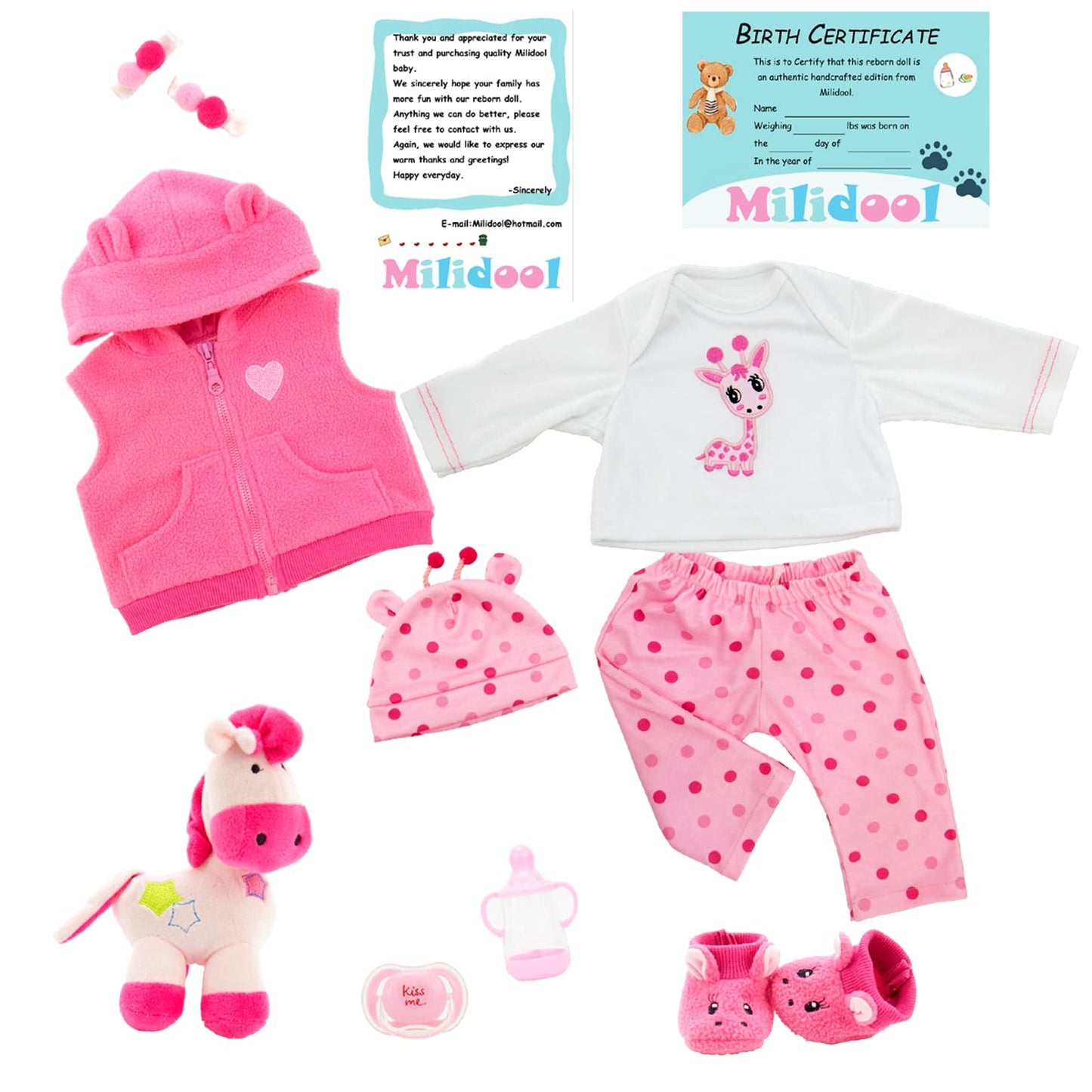 Milidool Reborn Baby Dolls, Realistic Newborn Dolls, 22 Inch Lifelike Weighted Soft Body Baby Doll