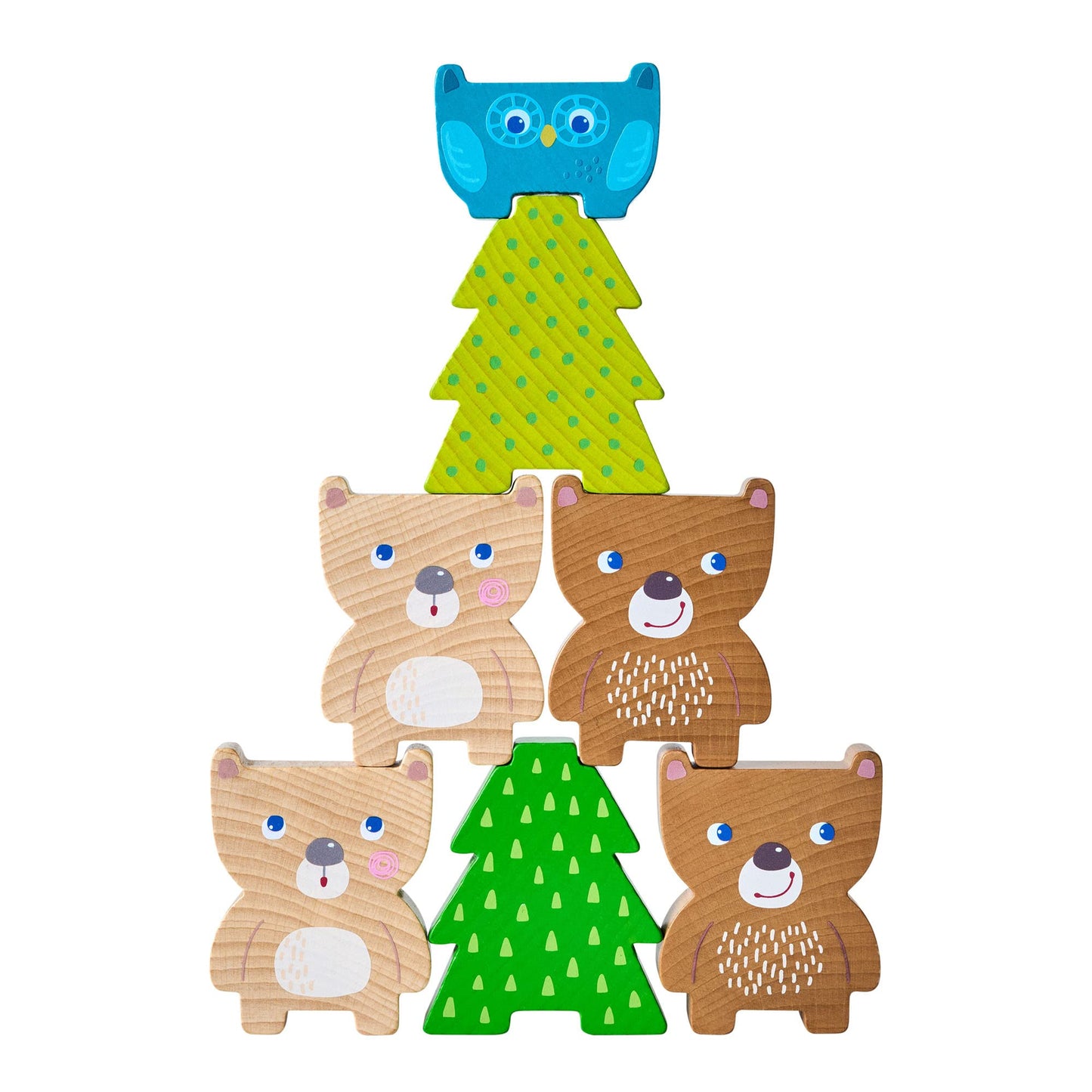 Haba Forest Friends Chunky 9 Piece Wooden Stacking Toy For Ages 2+(Made In Germany)