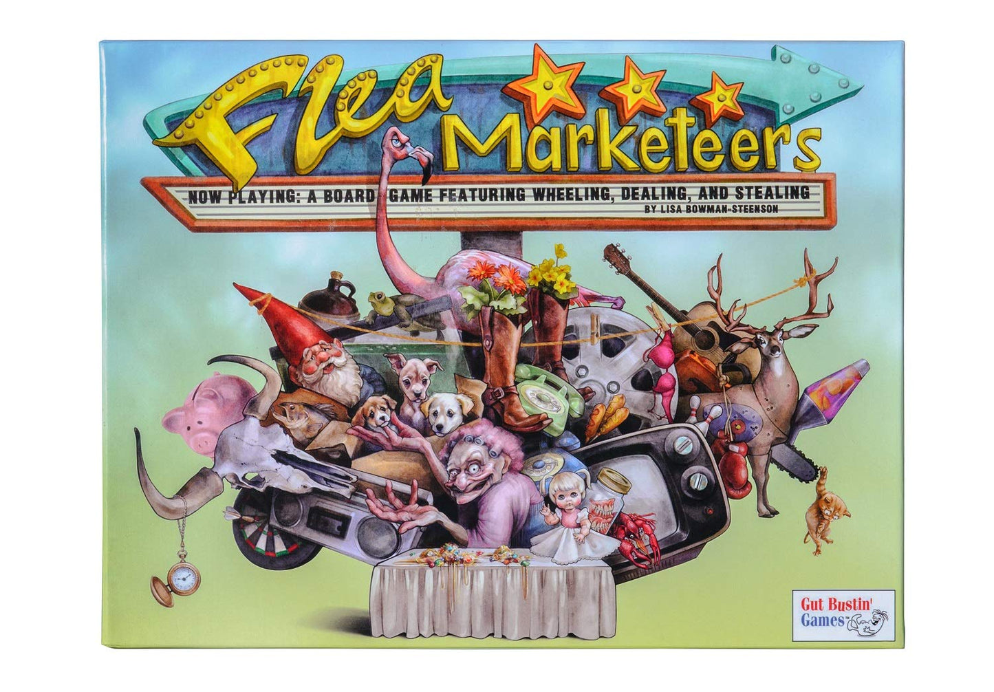 Gut Bustin' Games Flea Marketeers Board Game - Multicolor - Model GUT 1009 - Fun Family Game