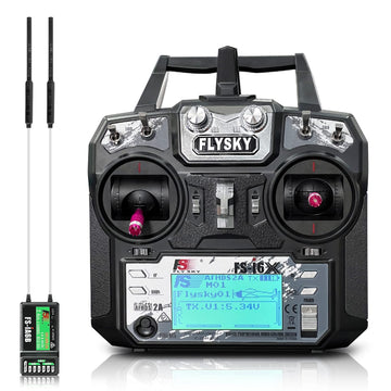 Hawk'S Work Fs-I6X 10 Ch Transmitter, 2.4Ghz Rc Controller With Fs-Ia6B Receiver For Drone Multirotor Airplane Helicopter Car Ta