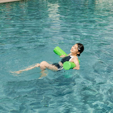IMMERSA Jumbo Swimming Pool Noodles enhanced Soft Water-Based Vinyl Coating and UV Resistant Foam Noodles for Swimming and Floating Lake Floats Pool Floats for mature-themeds.(Green)