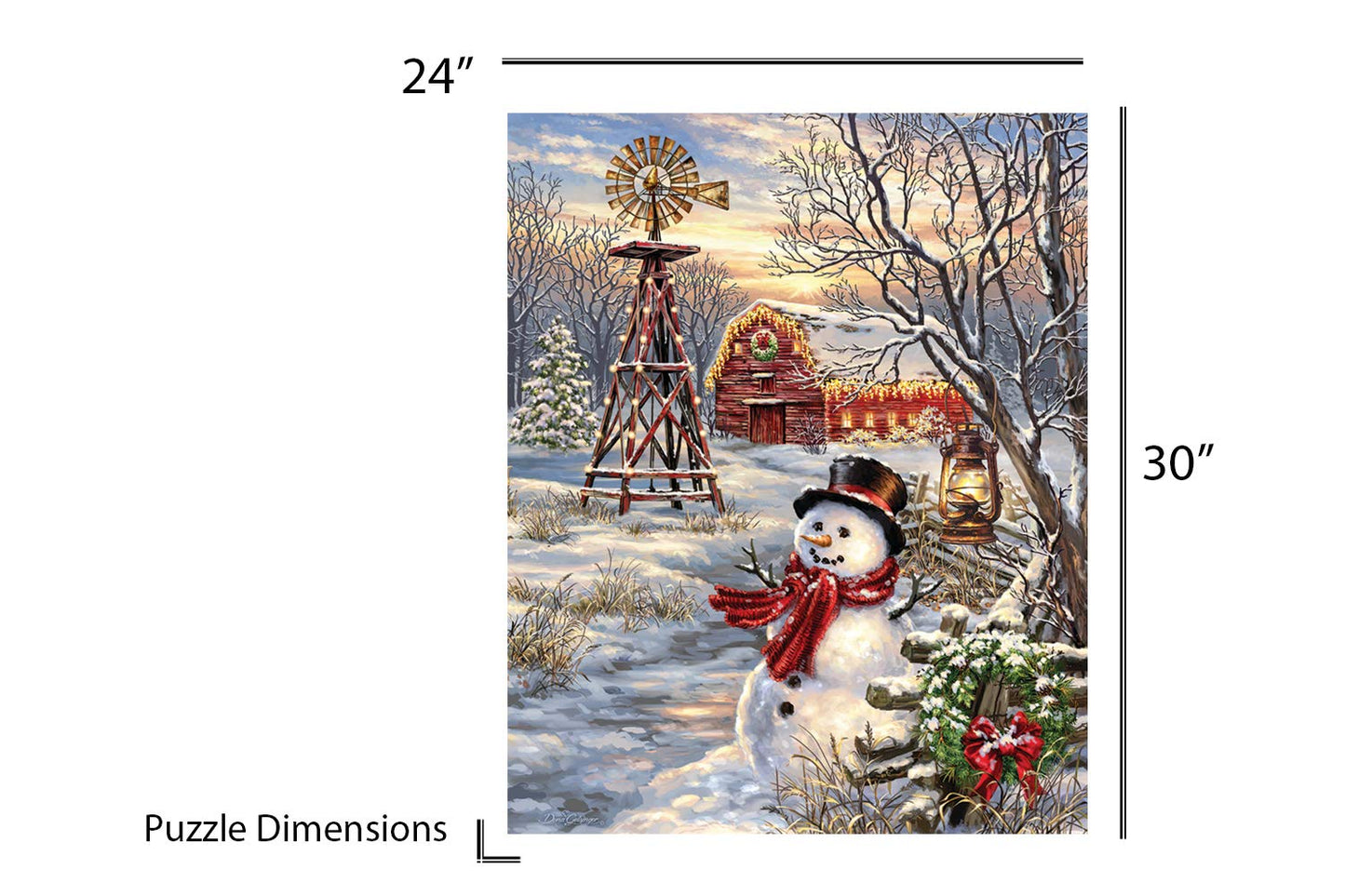 Springbok'S 1000 Piece Jigsaw Puzzle Winter Windmill - Made In Usa