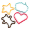 STIRLEX Silicone Pancake Molds Set of 4 - Heart, Star, Teddy Bear, Cloud Shapes - Nonstick, Kids Friendly - Pink, Blue, Yellow, Brown
