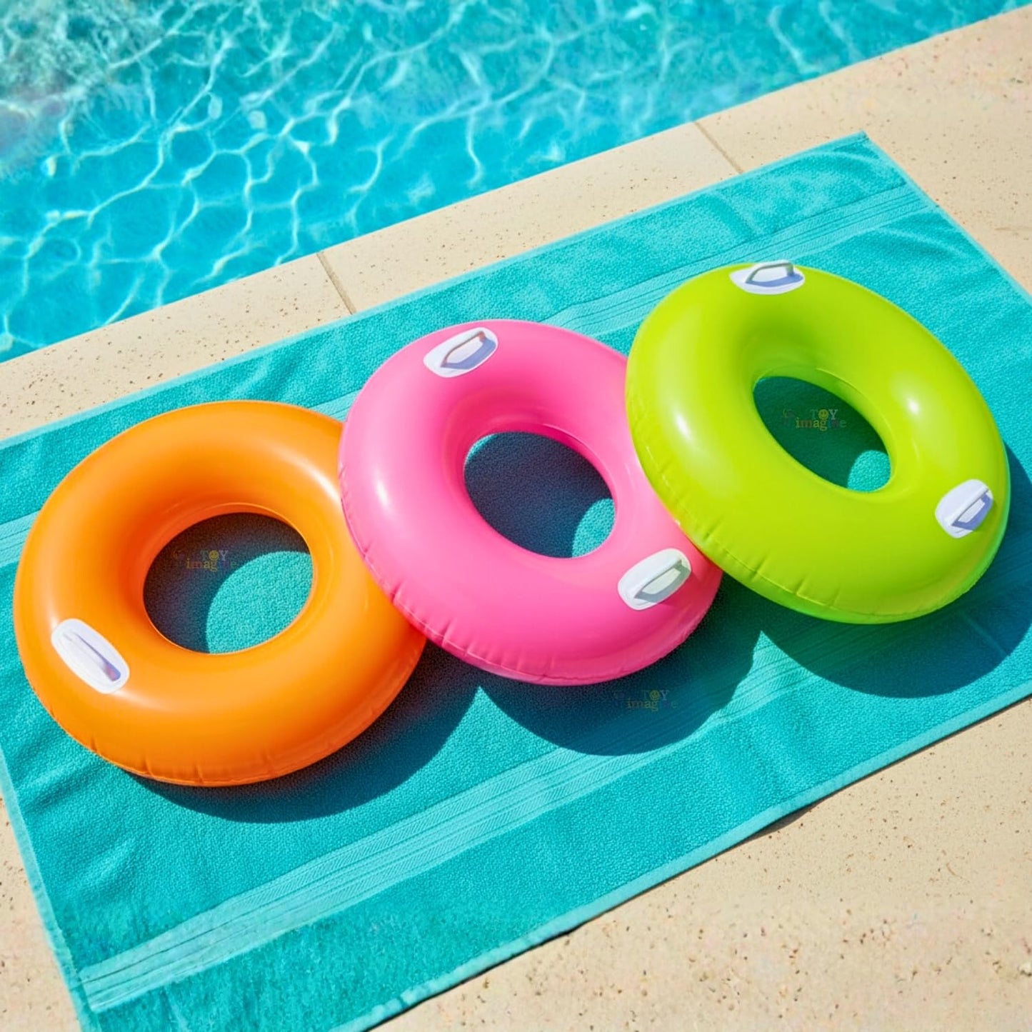 Toy Imagine Inflatable Ring Pool Swim Float Tubes With Handle For Fun Pool Party For Kids And Adults