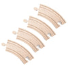 4-Piece 3.5'' Curved Wooden Train Track Value Booster Pack - Compatible with All Major Toy Train Brands by Conductor Carl