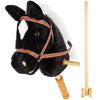 Stick Hobby Horse Riding Toy, Plush Stick Horse For Toddlers Ages 3+, Horses Ride On Toy Fun Pretend Play With Wooden Wheels And
