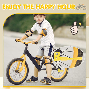 Leichten Kids Bike Kickstand For 16 Inch Wheel Children'S Bicycle Single-Side Kick Stand Rear Mount Bikes Support Racks Yellow