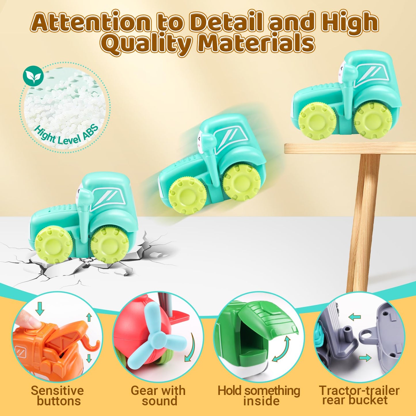 Funmission Baby Boy Toys, Baby Toy Cars 7 Pack, Toys For Boys Aged 18 Months +, Toddler Toys Age 2-3, 7 Toy Cars With Storage Ba