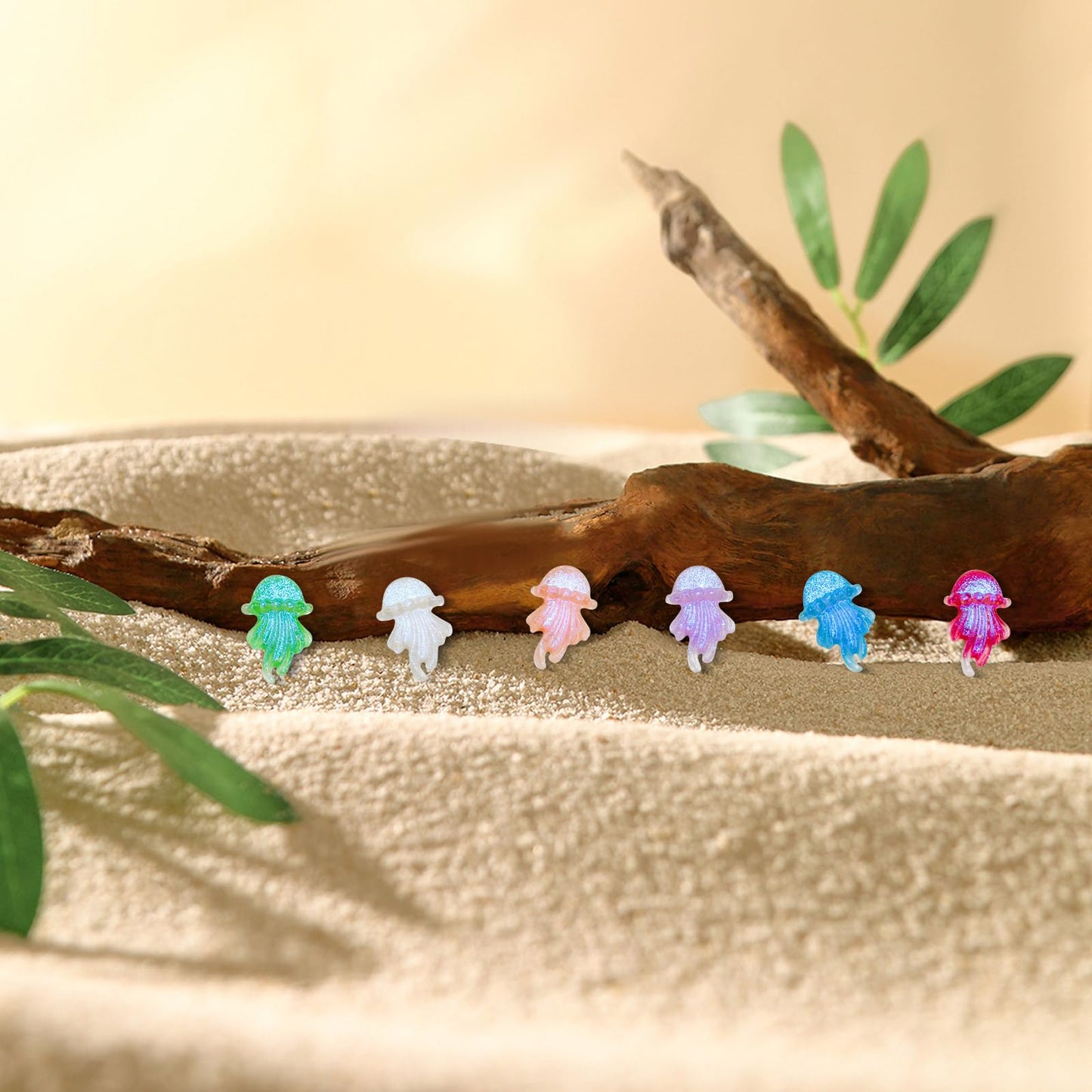 200 Pieces Mini Jellyfish Decor for Crafts Dollhouse Miniatures Tiny Jelly Fish Beach Christmas Decorations for Dollhouse Fairy