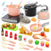 CUTE STONE Play Kitchen Accessories Set, Kids Cooking Toys Set with Play Pots and Pans, Electronic Induction Cooktop with Sound