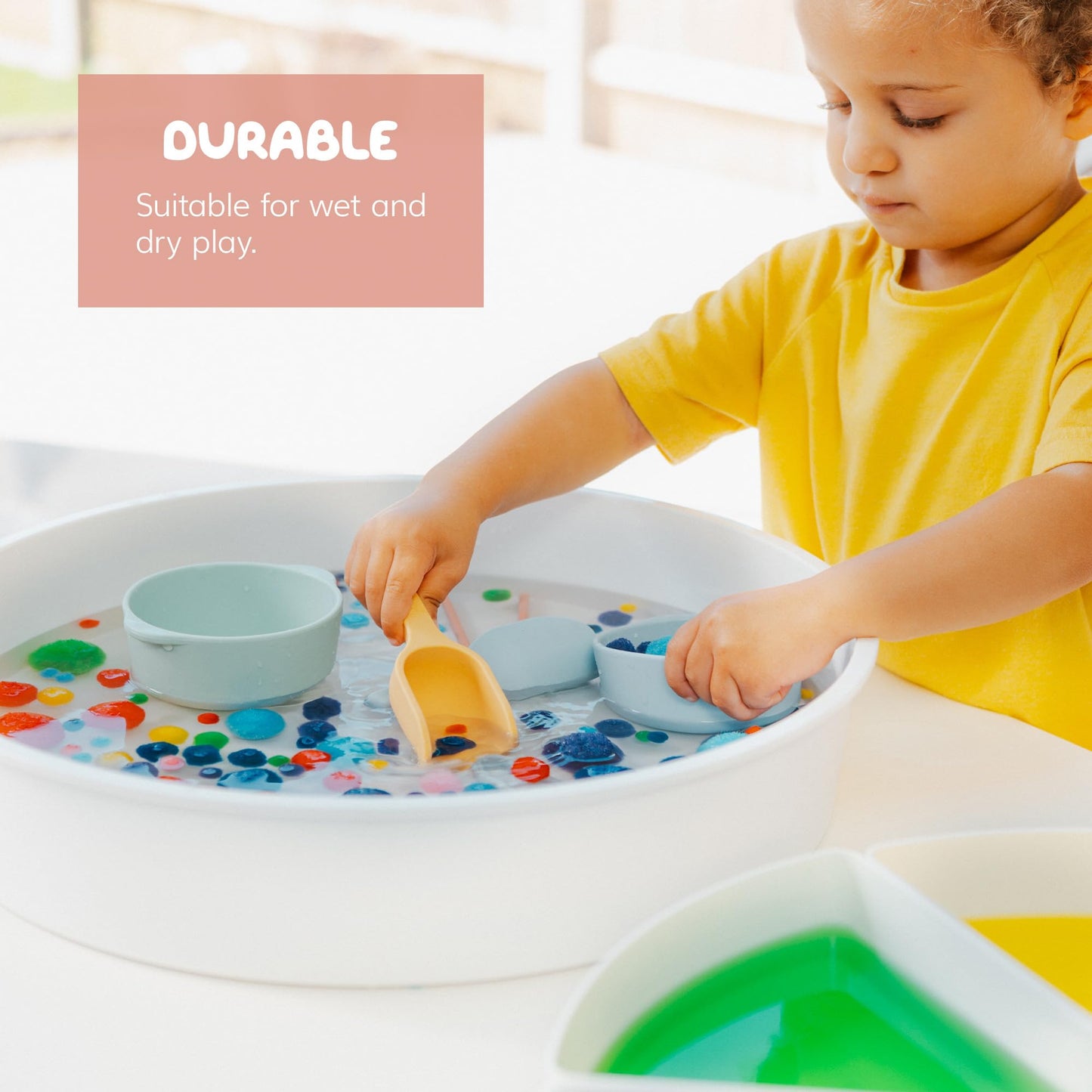 Inspire My Play - 3 X Silicone Nesting Scoops - Perfect For Sensory Playtray - Sensory Bin Accessories - Special Education Classroom Supplies - Montessori Education Toys - Multi-Purpose Shovel - Green