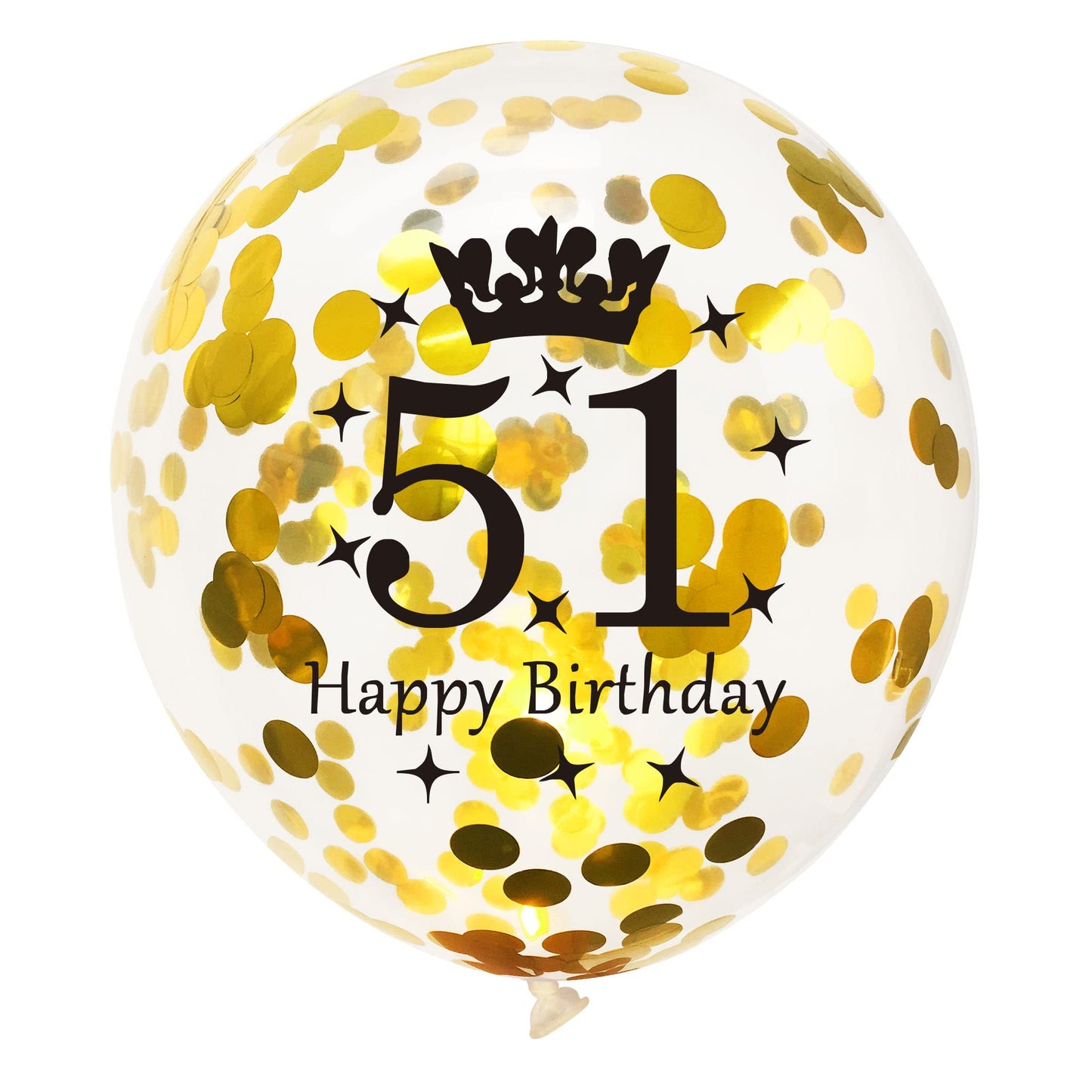 Shuntai 51 Birthday Decorations For Men Women Gold And Black 51St Birthday Balloons Latex Confetti Balloon 51 Year Old Anniversa