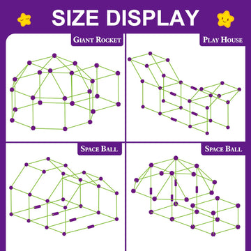 Springflower 100 Pcs Glow In The Dark Fort Building Kit For Kids,Educational Gift For 3 4 5 6 7 8 9 10 11 12 Years Old Boys And Girls,Stem Construction Toys