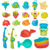 Toddler Bath Toys for Babies 26 Pcs Mold Free Bathtub Toys with Fishing Rod Floating Boats Spoons Bucket No Hole Sea Animals and Storage Bag Water Table Pool Toys for Toddlers and Kids