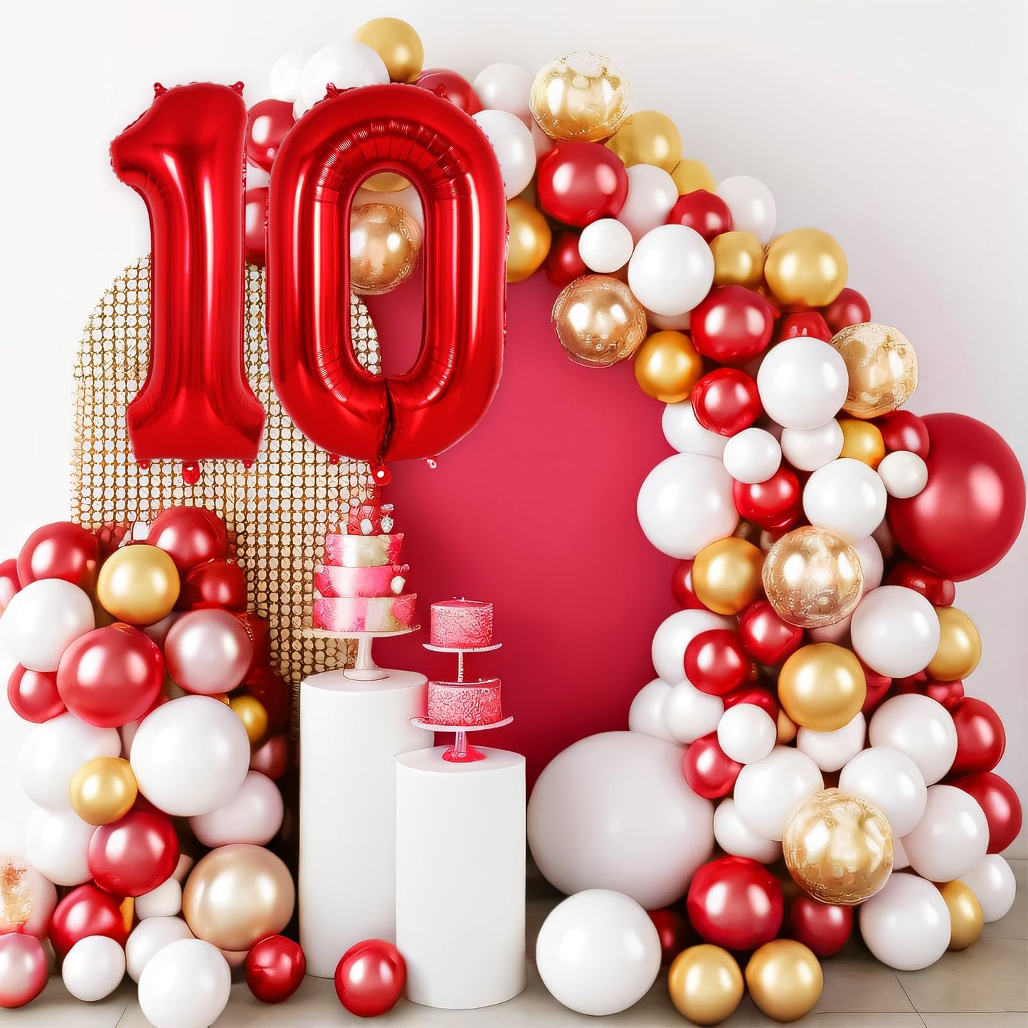Red Number 0 Balloon 40 Inch, Big Large Foil Helium Number Balloons, Jumbo Giant Mylar Number 0 Balloons For Birthday Red Party