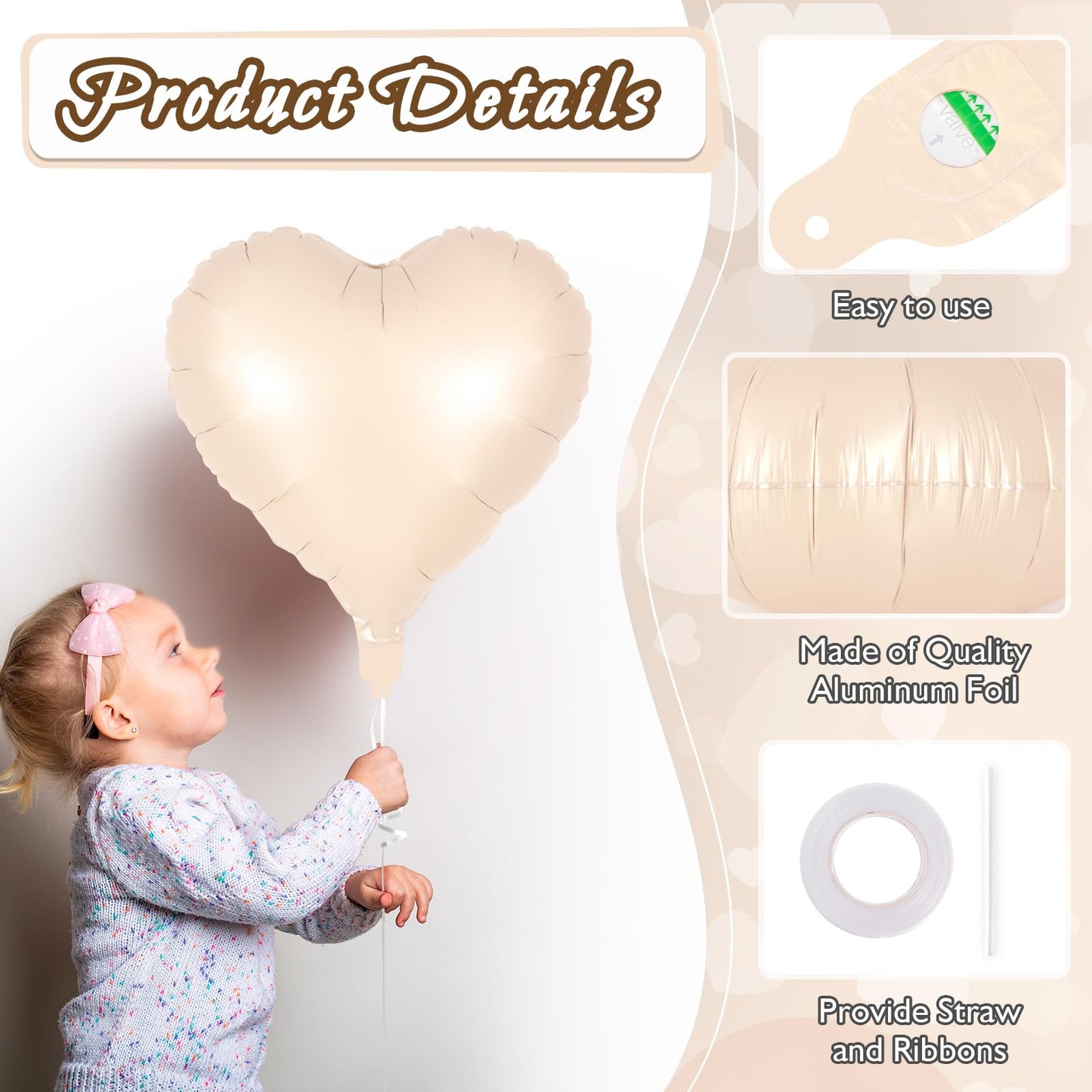 12 Pcs Heart Balloons,18 Inch Heart Shape Foil Balloons Love Balloons Valentine Balloons For Birthday Party Wedding Engagement P