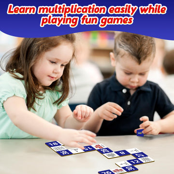 Kasfalci Multiplication Dominoes Set,Math Manipulatives Games For Kids,Counting Toy,Learning Games,Preschool Learning Activities