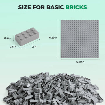 HUIZDQ 500 Piece Classic Building Bricks and 1 Gray Baseplate, 2x4 Bricks Bulk Creative Building Toys, Blocks Bulk for Kids Ages
