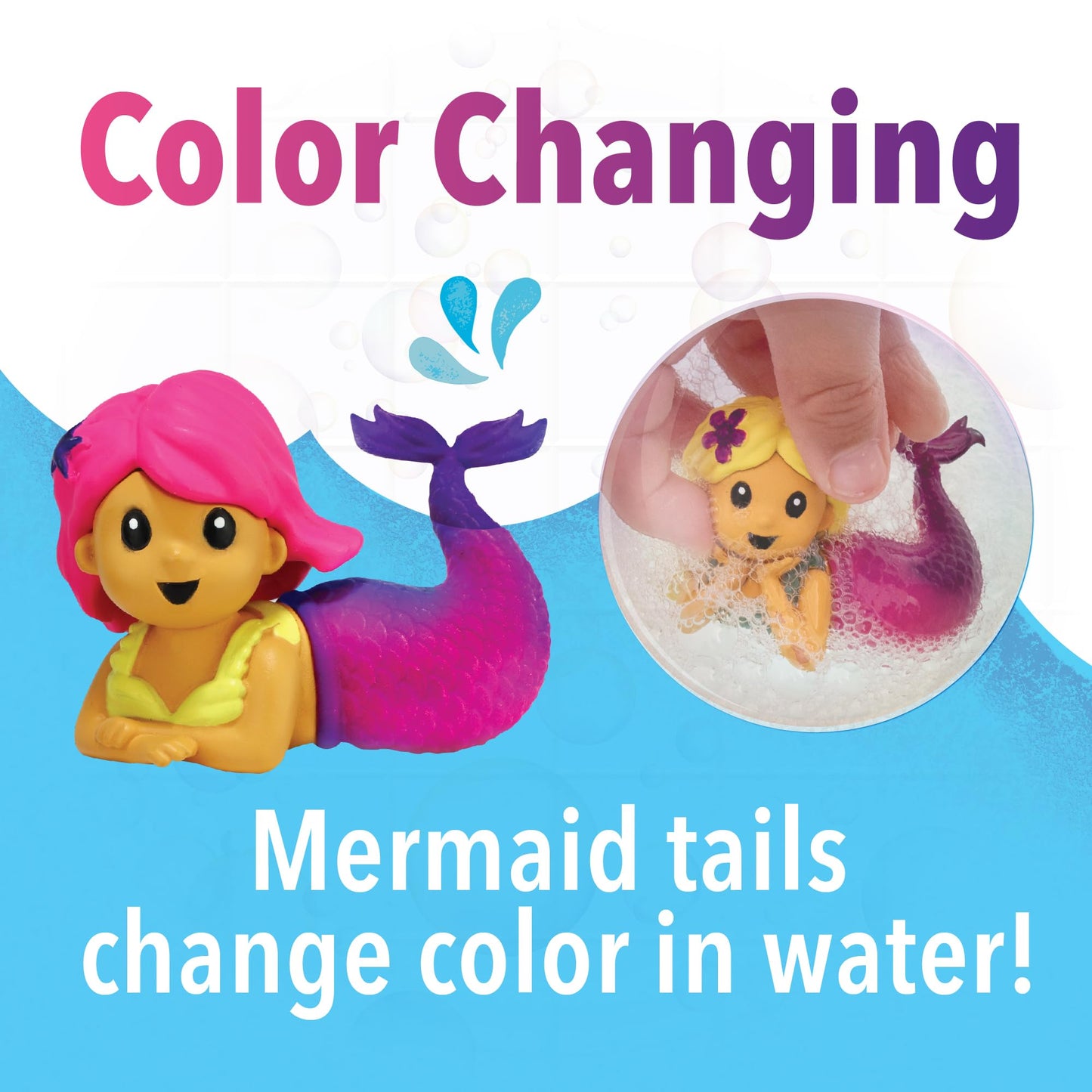 Mindware Mermaid Color Splash Water Park Bathtub Playset - Interactive Bath Toys With Color Changing Mermaid Doll Figures - Gift
