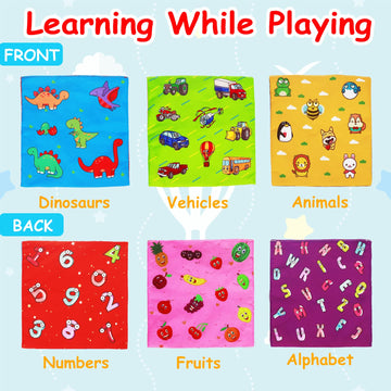 Thremhoo Montessori Tissue Box Baby Toys for Infants 0-12 Months, Multicolor Sensory Crinkle Developmental Gift for Toddlers 1-2 Years